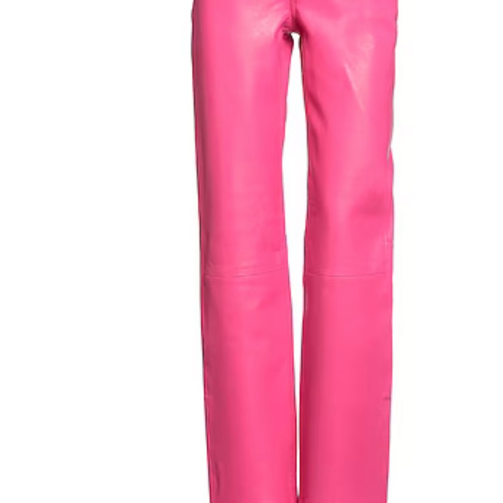 Women's Pink Straight Leg Pants - Picture 4 of 8